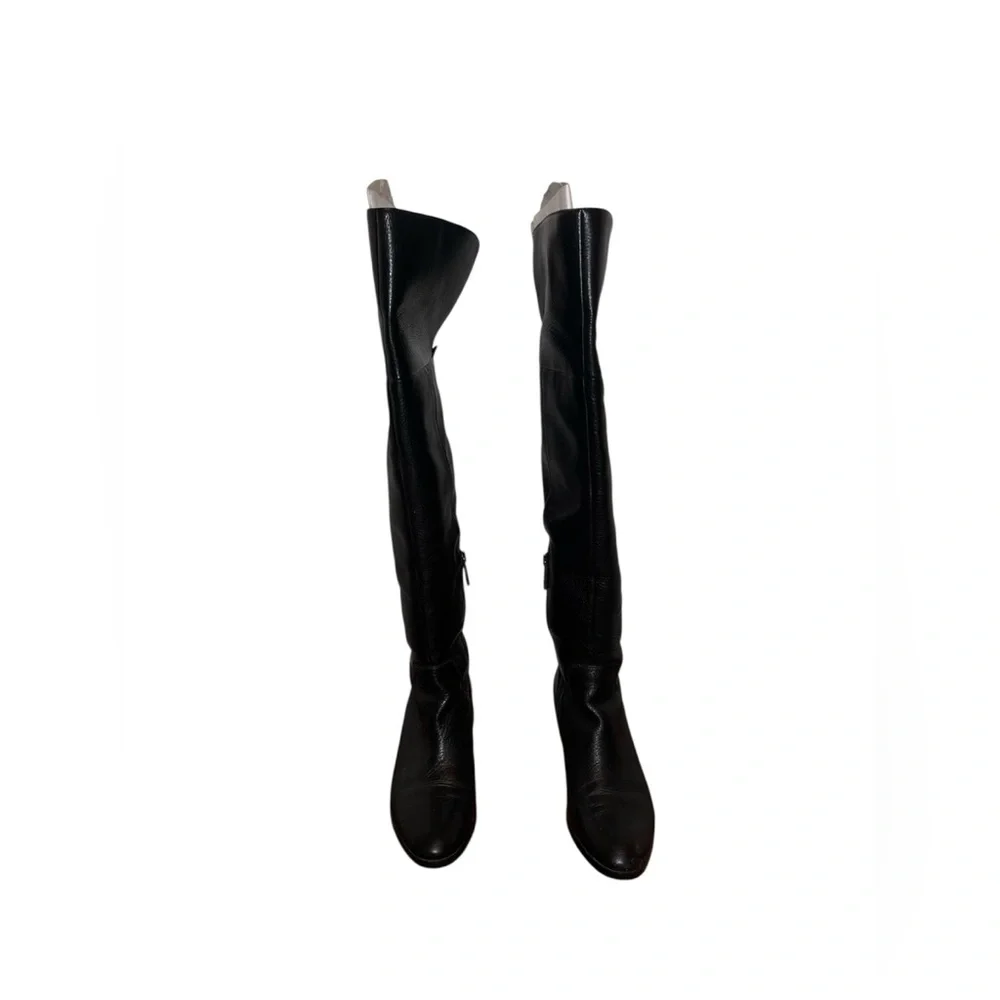 Ralph Lauren Dallyce Over The Knee Boots Women’s Size 10B Black Chic Bold Party - Picture 1 of 14